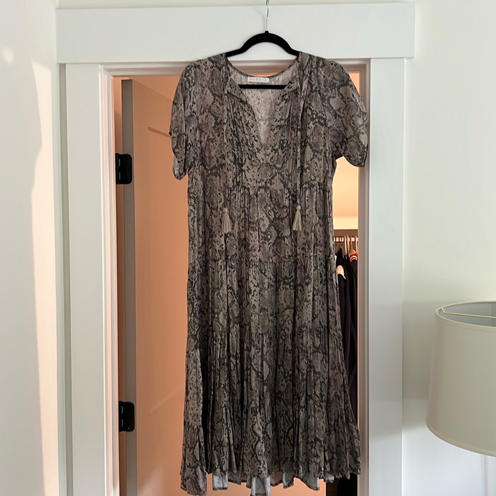Karlie tiered snake print midi dress size L